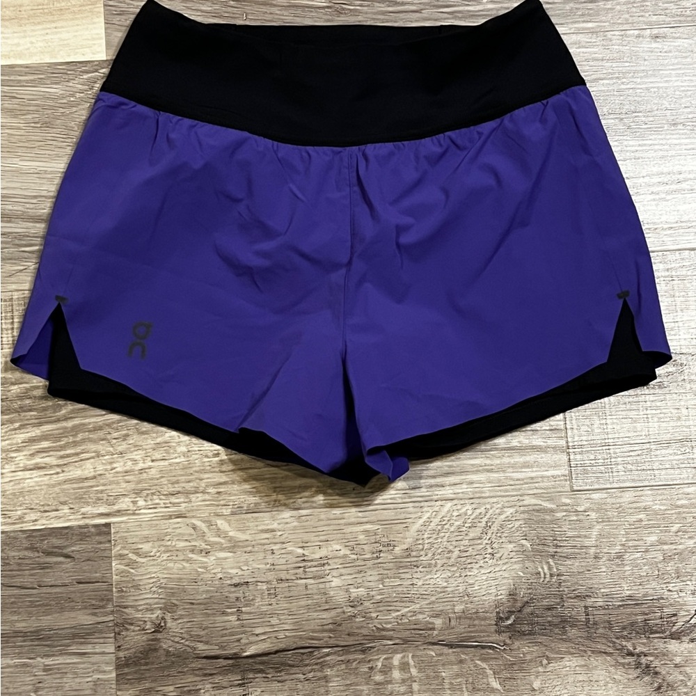 On Cloud Women's Athletic Shorts in Black and Purple
